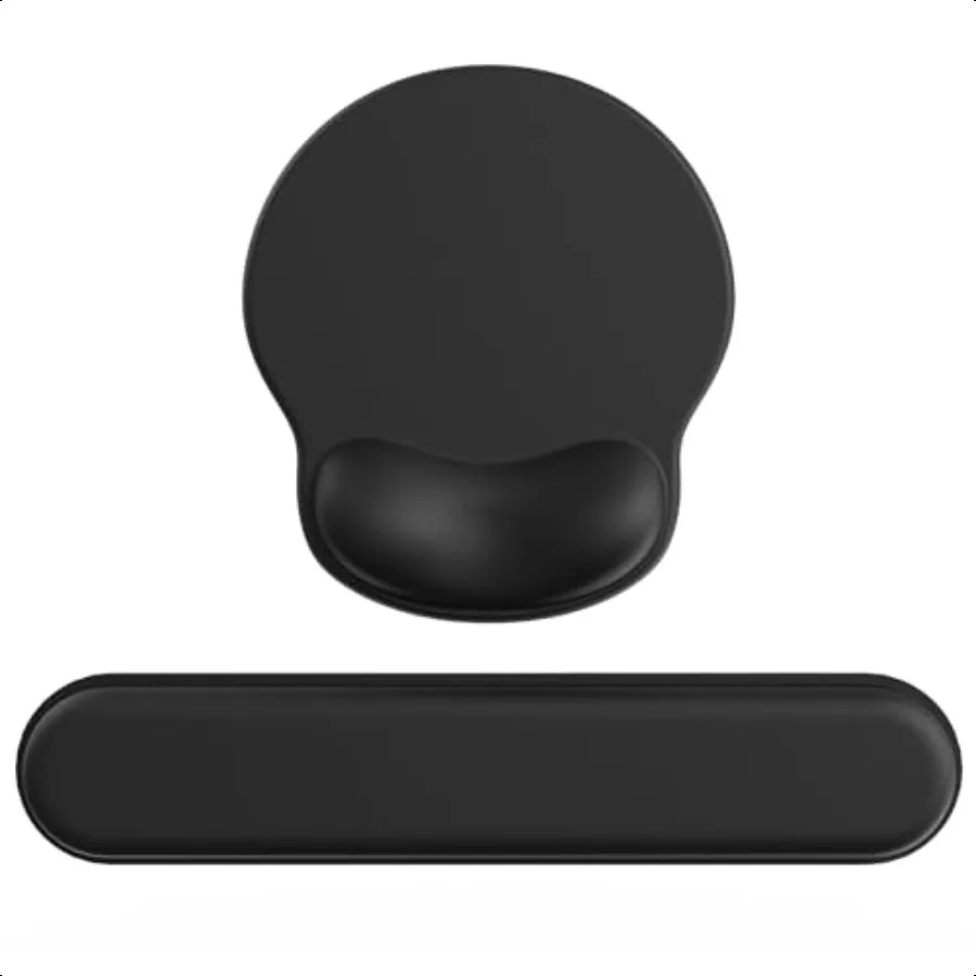 

Ergonomic Mouse Pad Wrist port Set Memory Foam Keyboard Wrist Rest Set Ergonomic Keyboard Pad NonSlip Base MousepadBlack Set