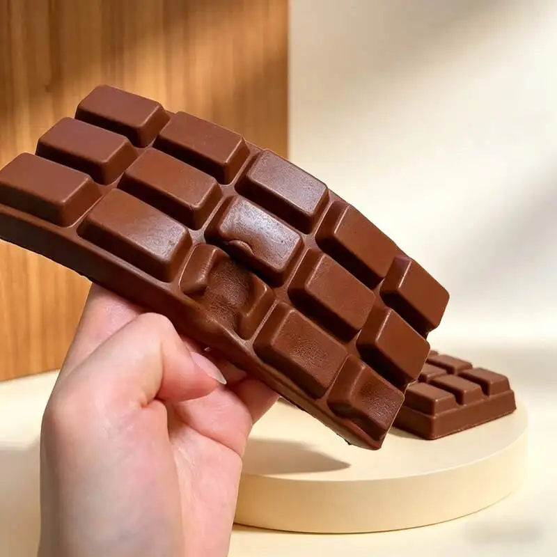 Squishy Simulated Chocolate Squeeze Toy PU Soft Slow Rising Squishies ASMR Sensory Fidget Toy Anti Anxiety Stress Relief Decompression Squeeze Toys for Adults Kids