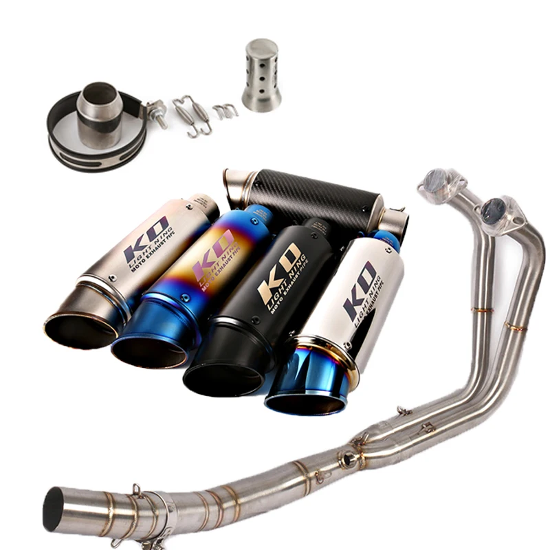 

51 мм выхлопная труба мотоцикла, глушитель, передняя звено, трубка из нержавеющей стали, система без шнуровки для Kawasaki Ninja 400 250