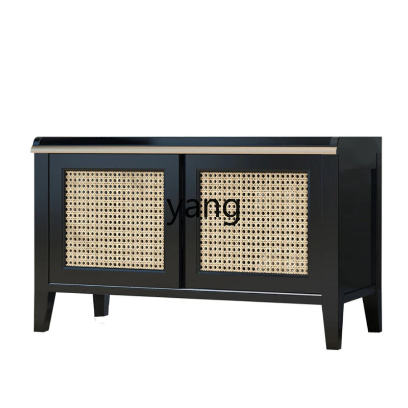 

CX Rattan Shoe Changing Stool Type Door Home Sitting Shoe Cabinet Footstool Bed Bench