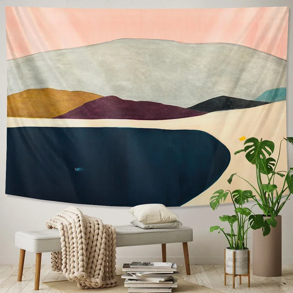 Simple style home decoration tapestry Hippie Bohemian decoration Nordic mountain tapestry bedroom wall hanging beach mat