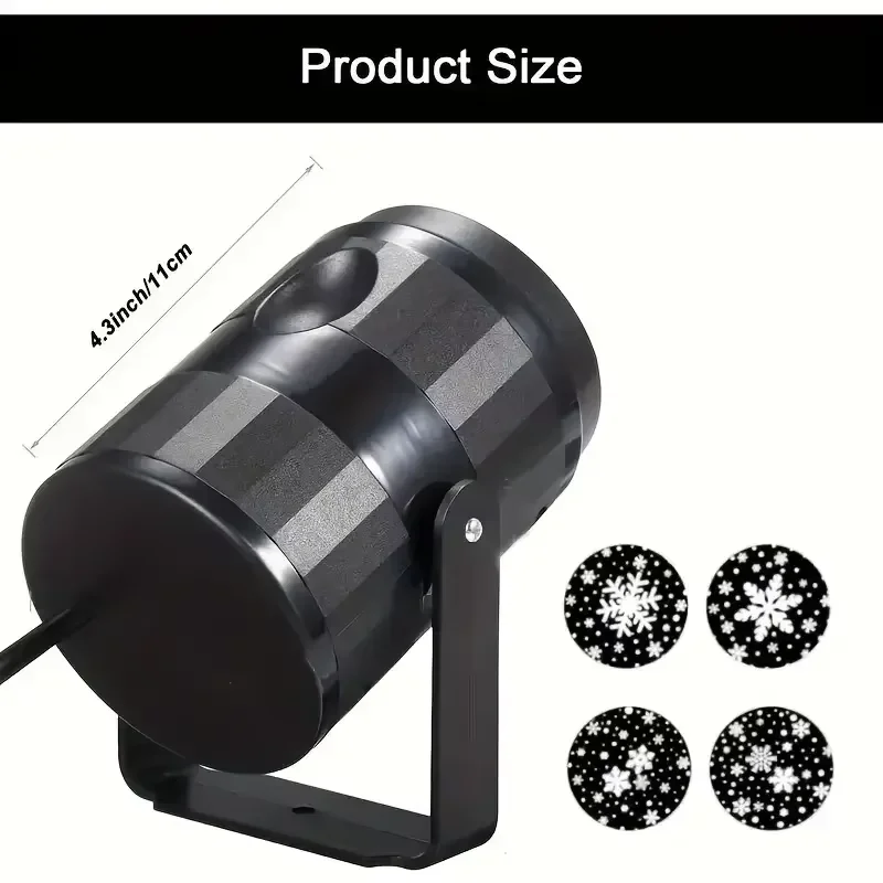 LED USB Snowflake Projector Holiday Outdoor Lamp Christmas Light Projection New Year Party Snow Spotlight