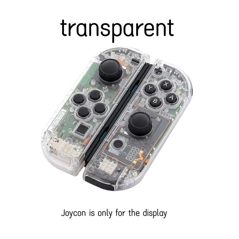 Clear DIY Hard Plastic Housing Replacement Shell Case Cover & Middle Frame for Nintendo Switch Controller Joy-con Gamepad Repair