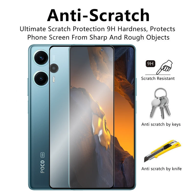 4in1 For POCO F5 5G Glass POCO F3 F4 GT F5 Pro Tempered Glass 2.5D Full Cover Screen Protector For Xiaomi POCO F5 Film 6.67 inch