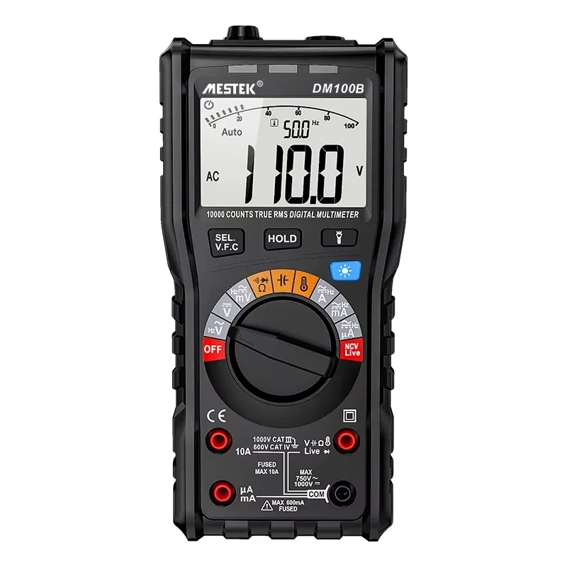 Mestek Professional AC DC DM100B Analog Multimeter NCV Digital Multimeter True RMS NCV Detection Professional True Multimeter