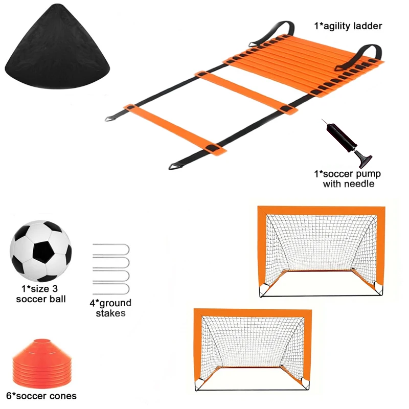 

2pcs Portable Soccer Goal Foldable Flexible Soccer Goal Easy Soccer Goal Set