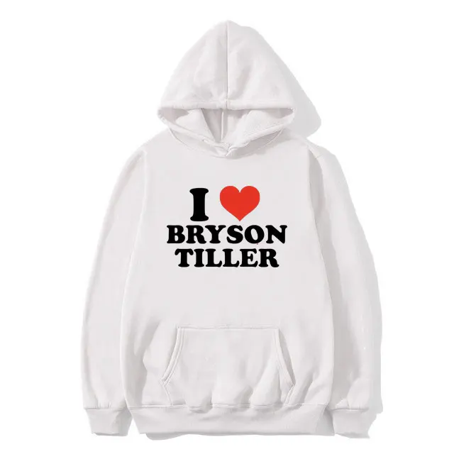 I Love Bryson Tiller Graphic Hoodie Men Women Hip Hop Rap Oversized Tracksuit Male Fleece Cotton Hoody Men\'s Fashion Streetwear