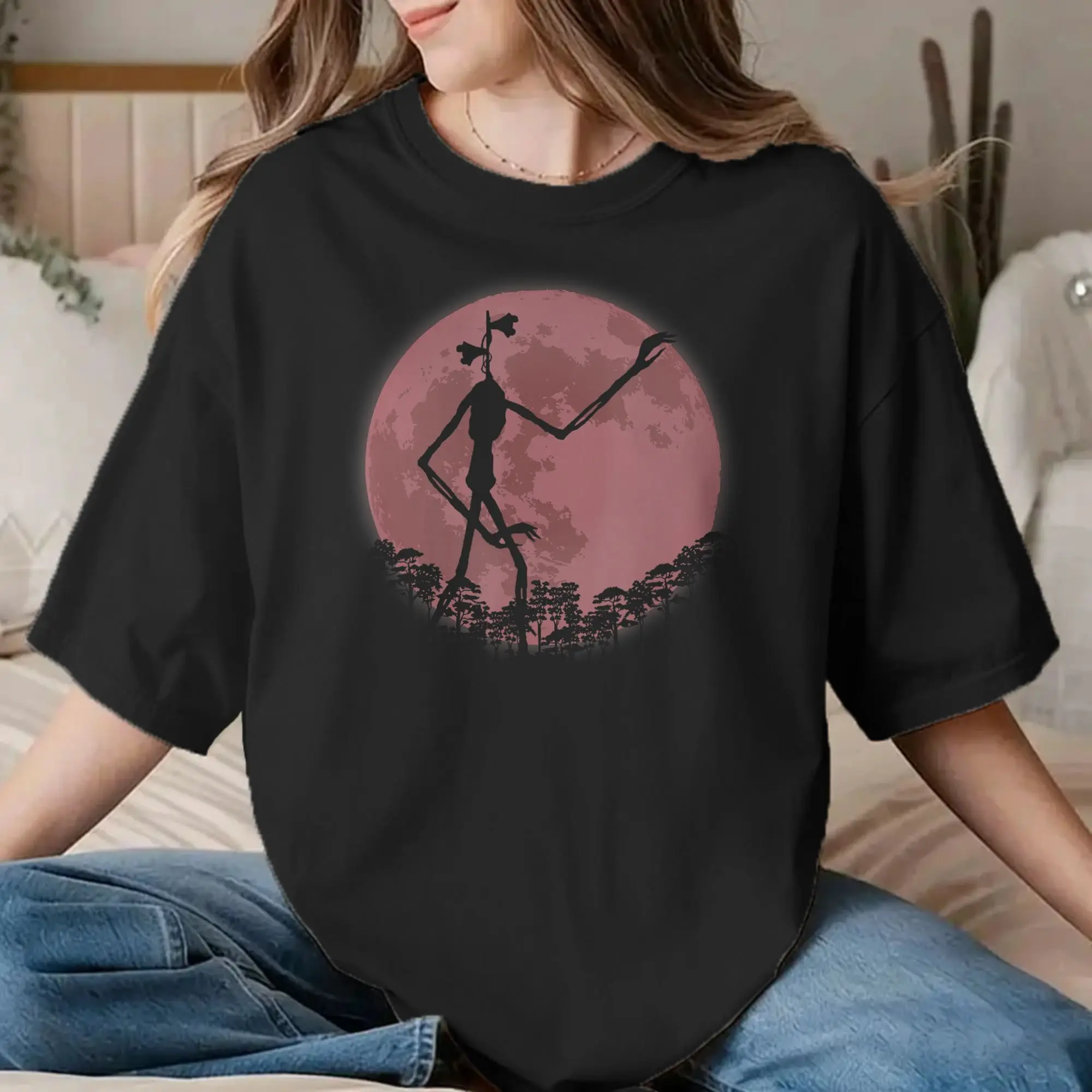 Men Women's Supernatural Cryptid Siren Head T Shirt  100% Cotton Tops Humorous Short Sleeve O Neck Tees Graphic T-Shirt