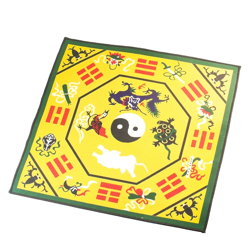 1PC Tai Chi Four Mythical Beasts Gossip Weaving Chinese Traditional Feng Shui Carpet Home Paperweight Exorcism Porch Door Mat