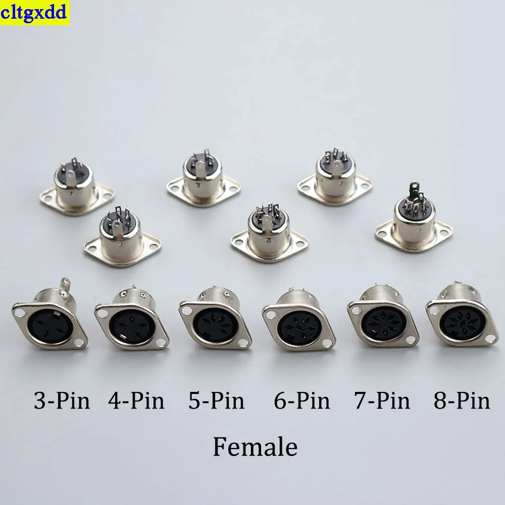 cltgxdd 1piece 3/4/5/6/7/8 pin S-terminal computer keyboard DIN socket MIDI plug base iron shell S-terminal power connector