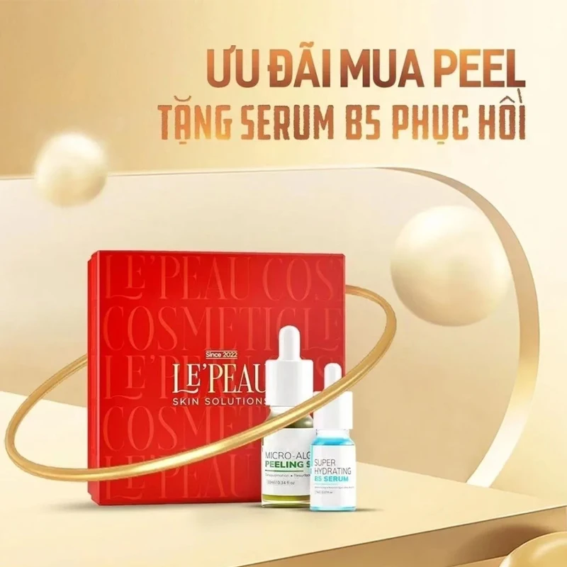 

LE PEAU - Peel da Vi Tảo Lepeau tái tạo da sinh học, tặng kèm serum B5 phục hồi da hàng chính hãng Hydrating, Bright White