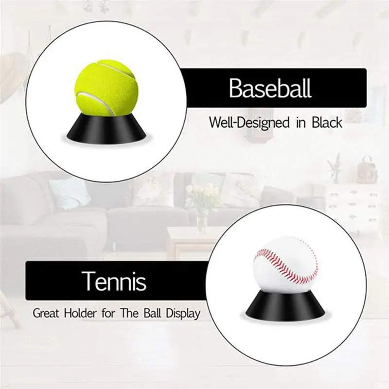 ABST 3 Pack Ball Stands, Ball Stands Basketball Football Plastic Display Stand Base, Black