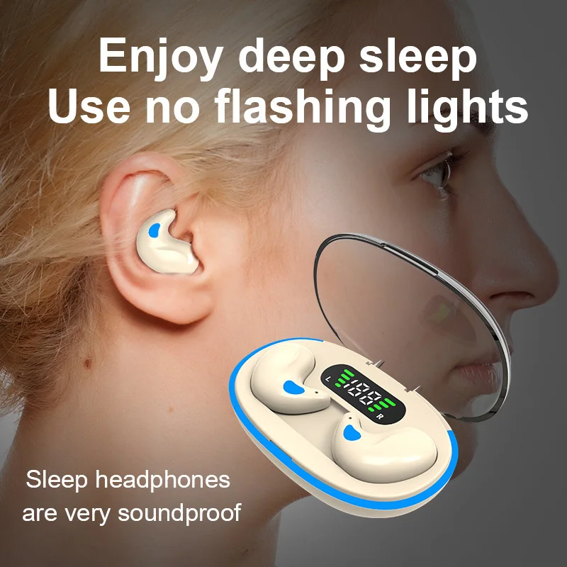 X55 Sleeping Earbuds Wireless Mini Headphones ForWork TWS Bluetooth Earphone Stereo Hidden Headsets Mic HD Call Waterproof Audio