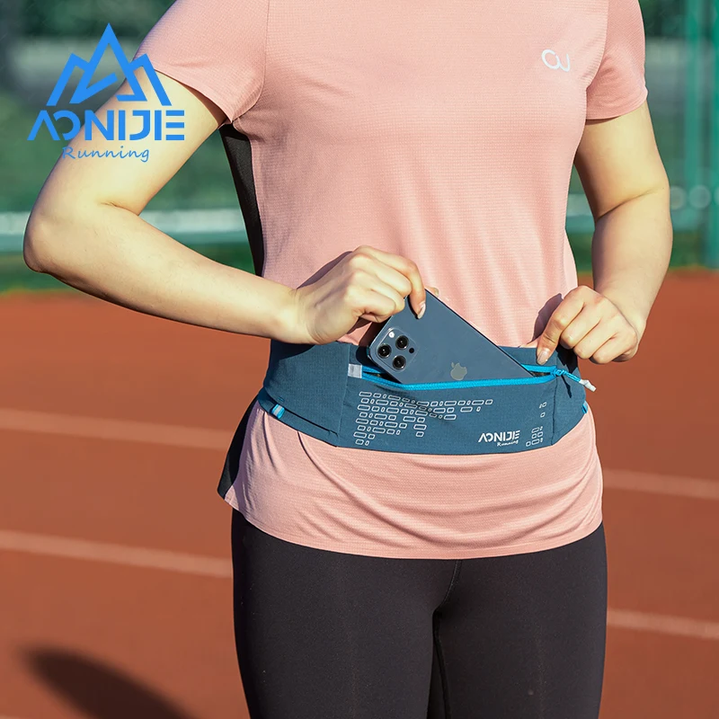 Aonijie W8112 Outdoor Comfortable Running Waist Bag Belt Hydration Fanny Pack Sports Pockets for Jogging Fitness Gym Hiking