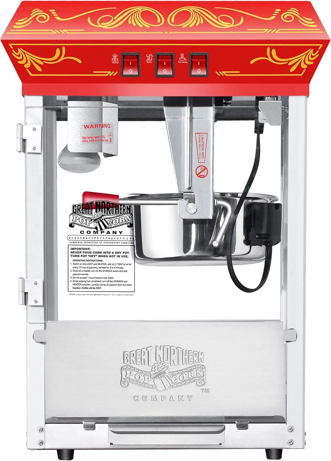 Time Countertop Popcorn Machine Â– 3 Gallon Popper Â– 8oz Kettle Old Maids Drawer Warmi