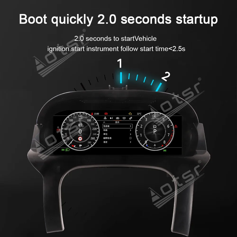 Digital Cluster Odometer Screen For Land Rover Aurora 2013-2022 LCD Multimedia Player Dashboard Speed Meter Car Accessories
