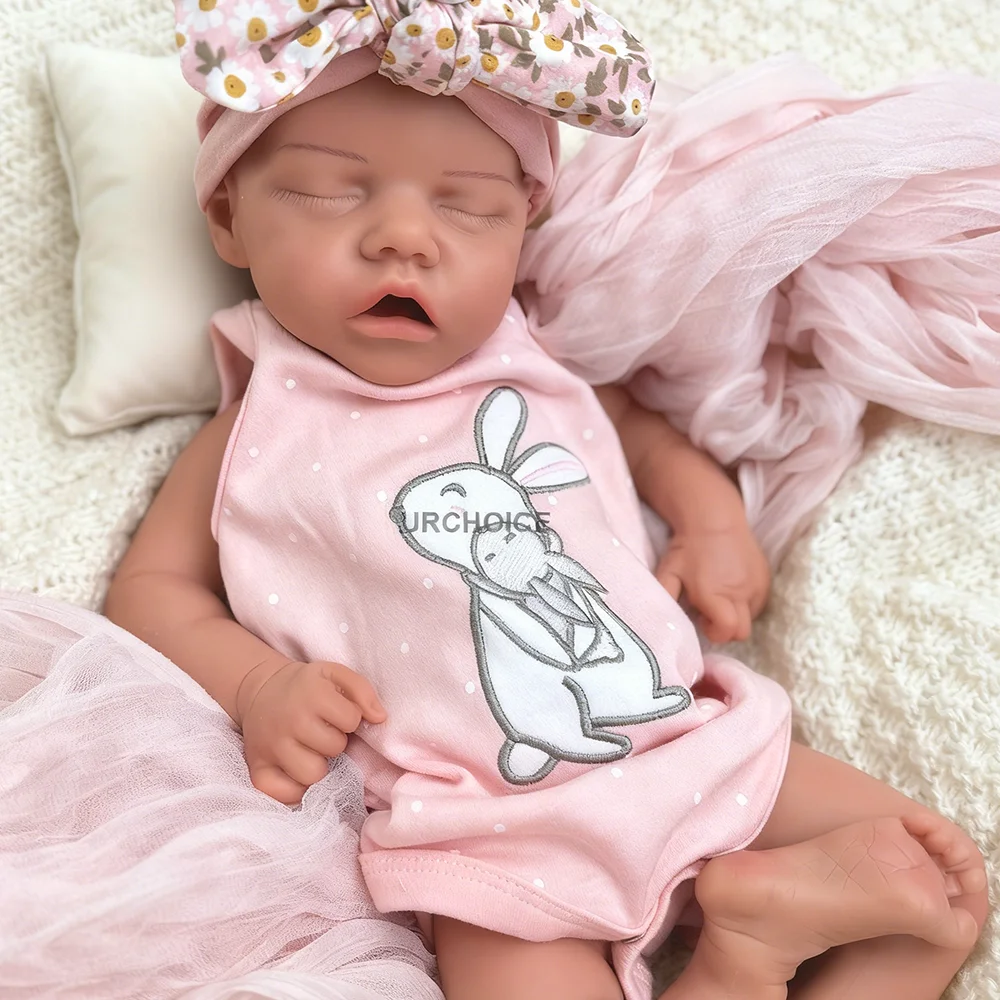 

18-дюймовая реалистичная кукла реборн, мягкая силиконовая кукла для новорожденных ручной работы для художественных коллекционеров и детей от 3 лет, рождественские/пасхальные подарки