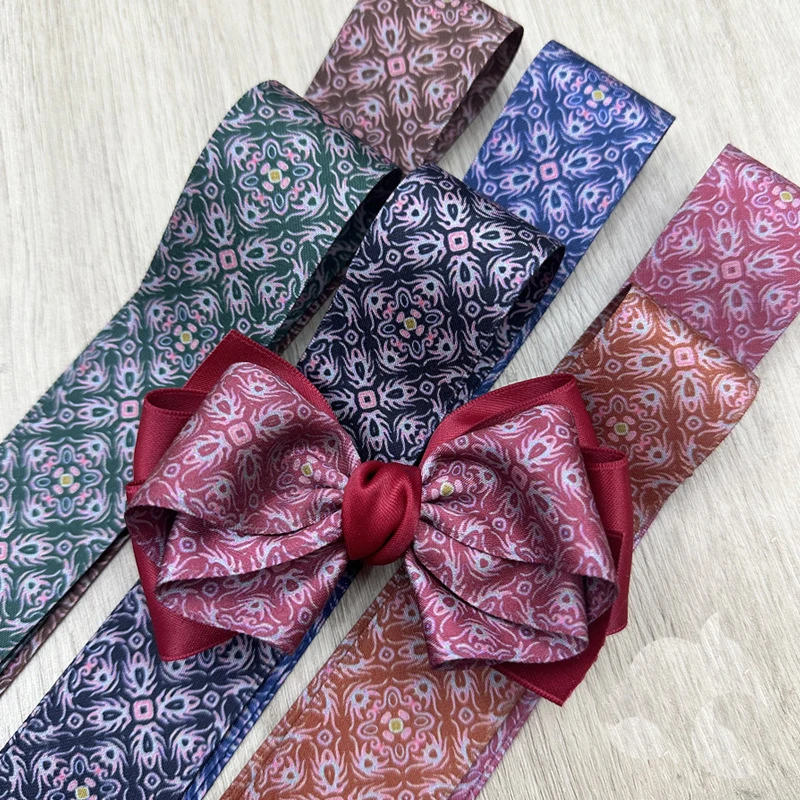 

38MM 18 Yards Floral Patterned Double-faced Ribbons Hair Bows DIY Crafts Handmade Accessories Gift Wrapping