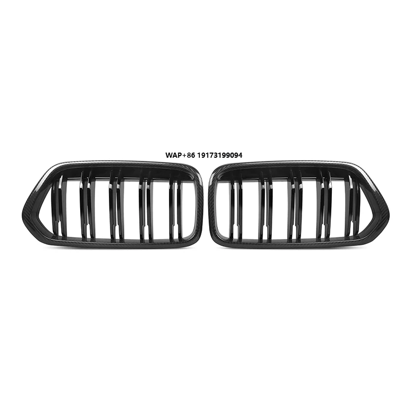 

Dry Carbon Fiber Double Slats Front Bumper Kidney Center Grille for B-mw 2020 2021 2022 2023 4-Door X2 F39 Grill