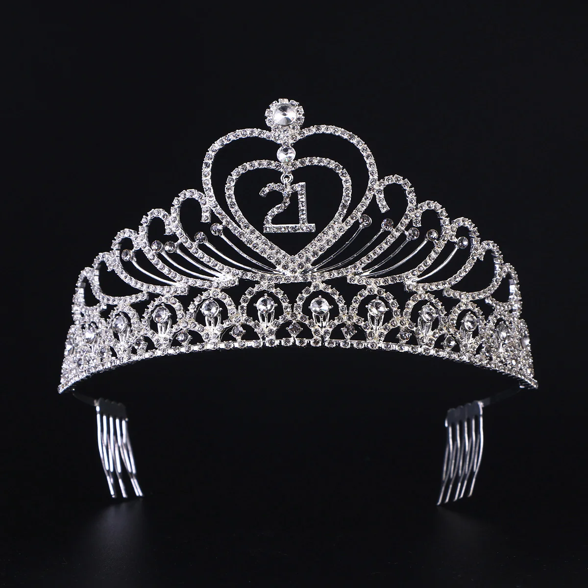 

Rhinestone Crown 17x14x9cm Elegant Birthday Tiaras Women Women Crown Crystal Goddess Keepsake 21
