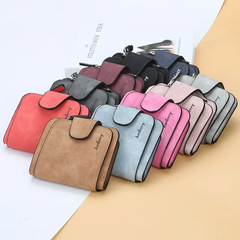 2024 Korean Multi-card Hasp Coin Purses for Women  Luxury Wallet Ladies Short Mini Card Holder 3 Fold Solid Cute Wallet Holders