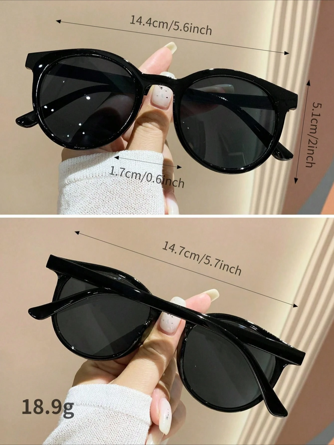 نظارات شمسية أنيقة على شكل شاطئ مستديرة للجنسين