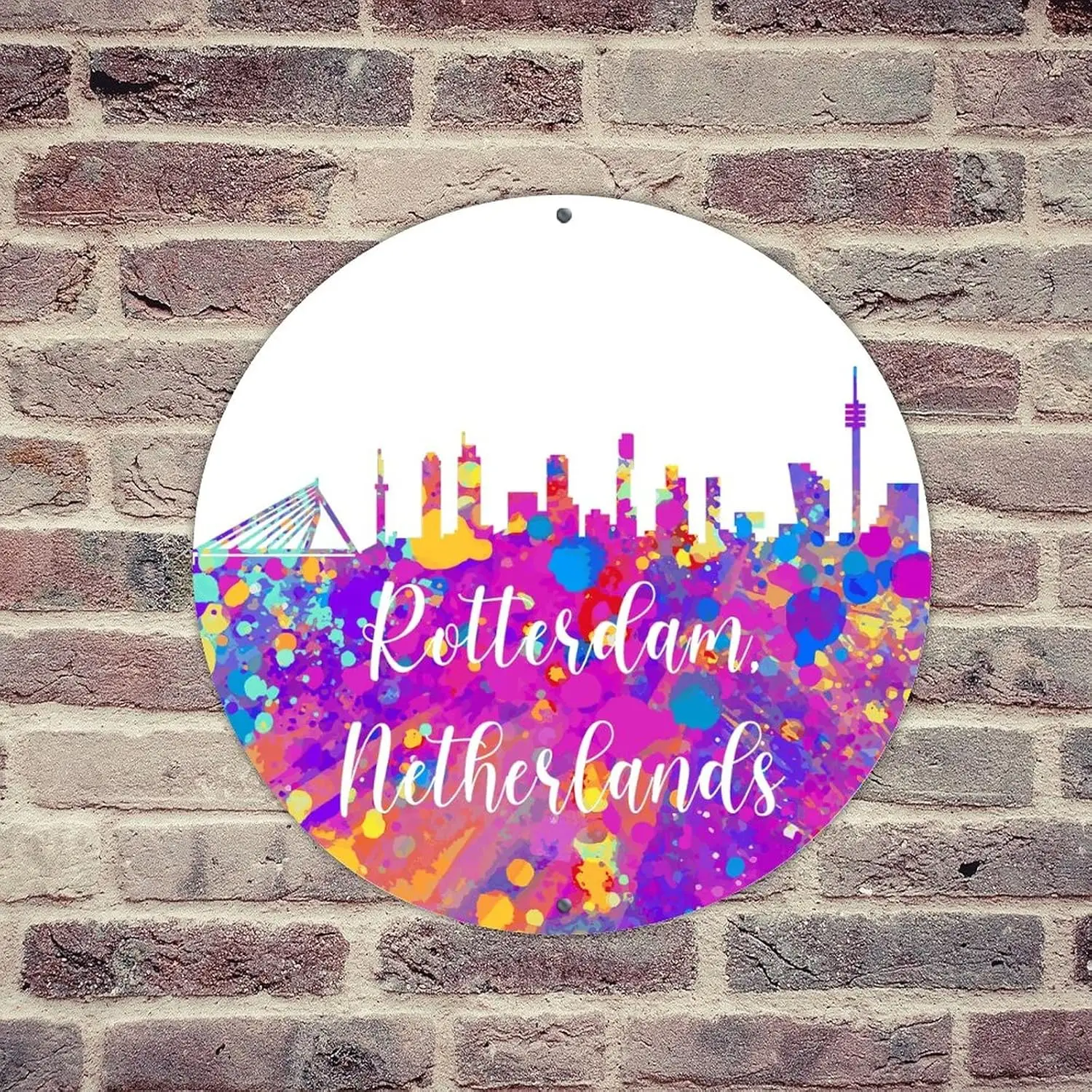 Домашний декор для ванной комнаты, металлическая жестяная вывеска, Нидерланды, Роттердам, индивидуальные подарки, плакаты, нежный город, кантри, изысканные искусства, ретро-гараж, Sig