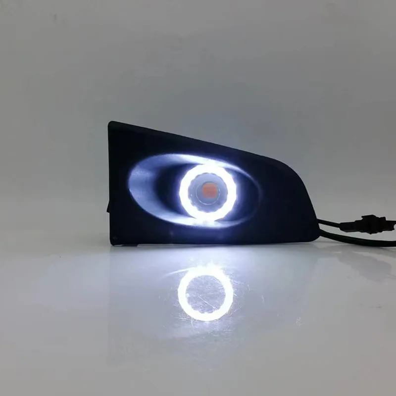 LED Fog Lights Assembly For Honda Jazz Fit GE6 GE8 2008 2009 2010 Front Bumper Fog lamp Replacement Angel Eye Daylight Kits