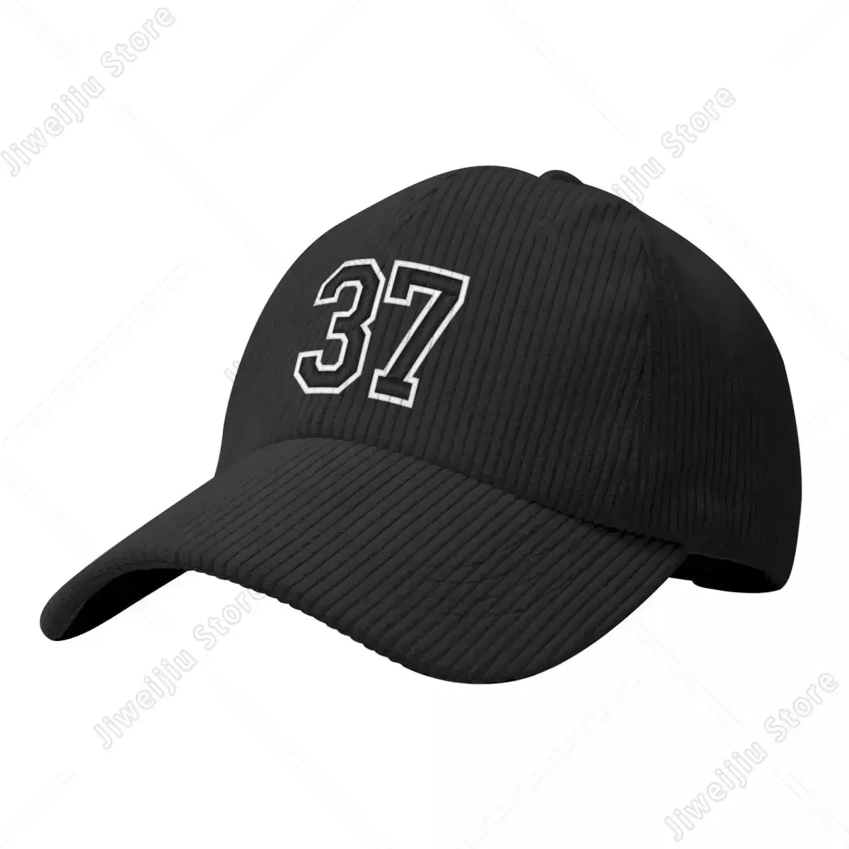 37 Black Jersey Sports Number thirty-seven Football  Corduroy Baseball Cap Streetwear Caps For Women Men's