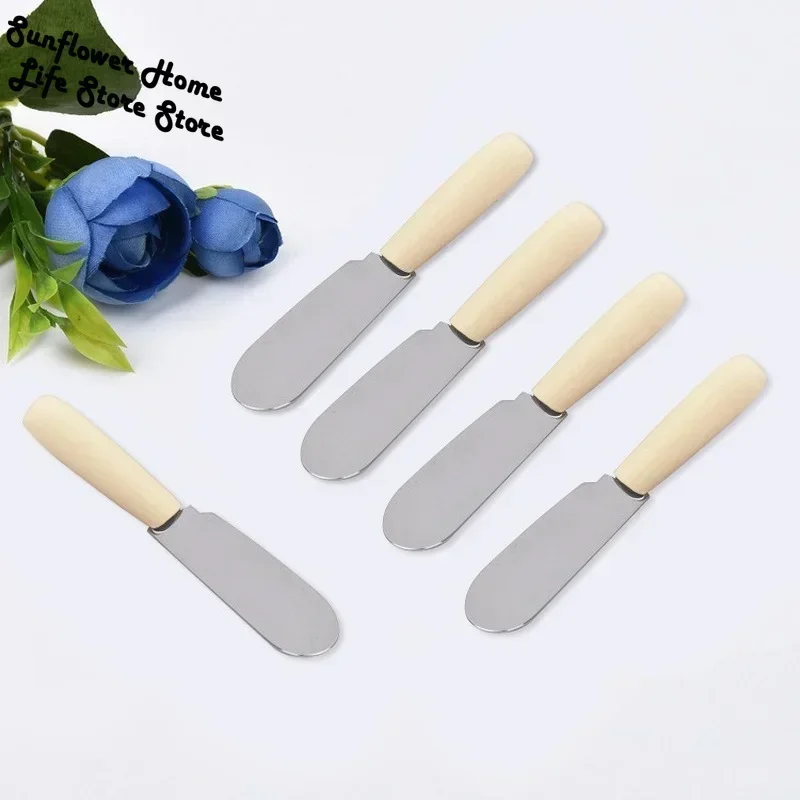 Mini Stainless Steel Spatula Plastic Handle Scraper Knives Breakfast Sandwich Cheese Slicer Spreader Butter Knife Kitchen Tools