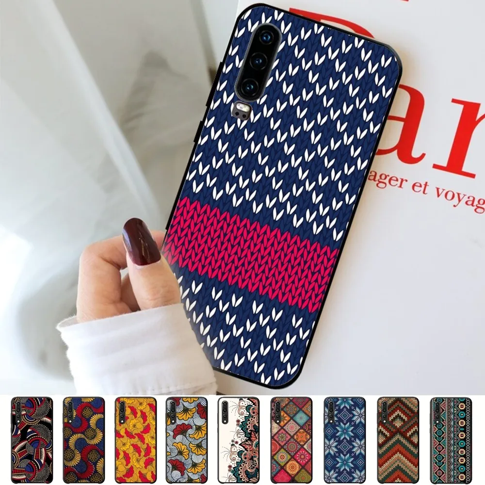 African Fashion Fabric Phone Case For Huawei P 8 9 10 20 30 40 50 Pro Lite Psmart Honor 10 lite 70 Mate 20lite