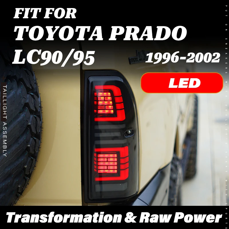 Crystal Restoration Facelift LED TailLight Assembly For Toyota Land Cruiser Prado 90Series 1996-2002 LC90 LC95 Dynamic Animation