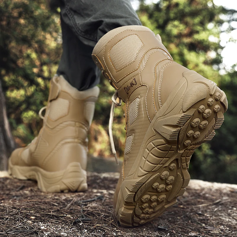 Men's Work Safety Shoes Steel Head Indestructible Work Boots Men Military Combat Boots Anti-Smashing Puncture-proof Safety Boots view 5