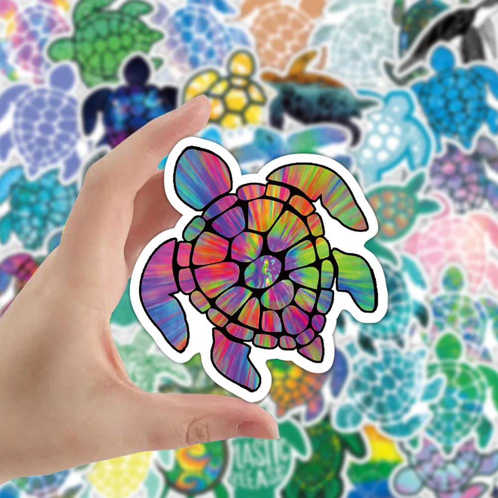 50/100Pcs INS Novelty Cartoon Sea Turtle Stickers PVC Waterproof Stickers Decals For Kids Boys Girls Toys Gifts