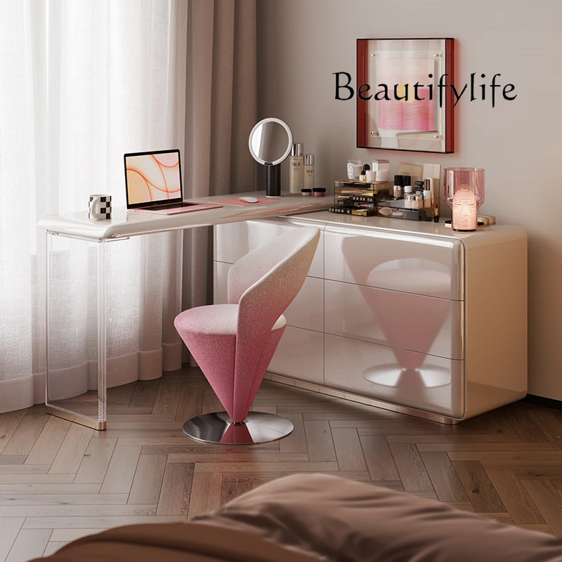 Italian light luxury modern high-end dressing table makeup stool chair designer villa large flat floor