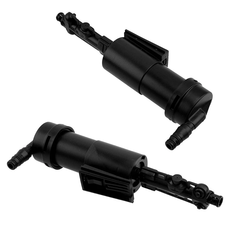 2Pcs Black Headlight Washer Pump Nozzle Left & Right Fit For Mini Cooper R50 R53 R52 61677147047 61677147046