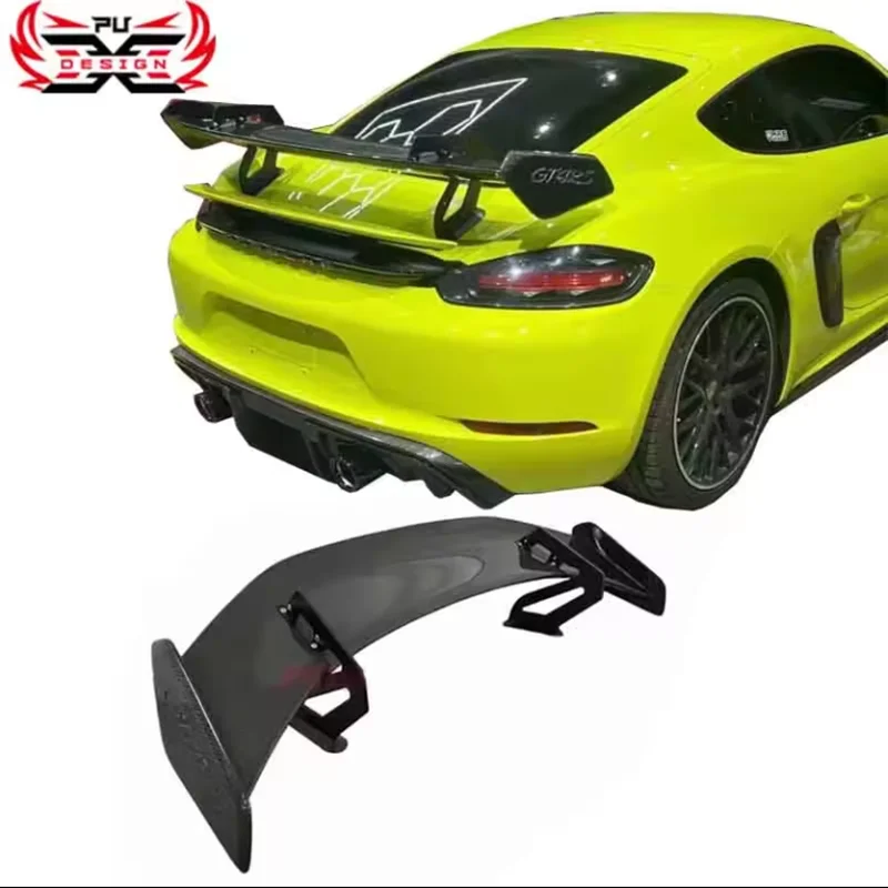 Wholesale Dry Carbon Fiber Rear Trunk Wing For Porsche Cayman 718 Boxster GT4 RS Style Rear Spoiler