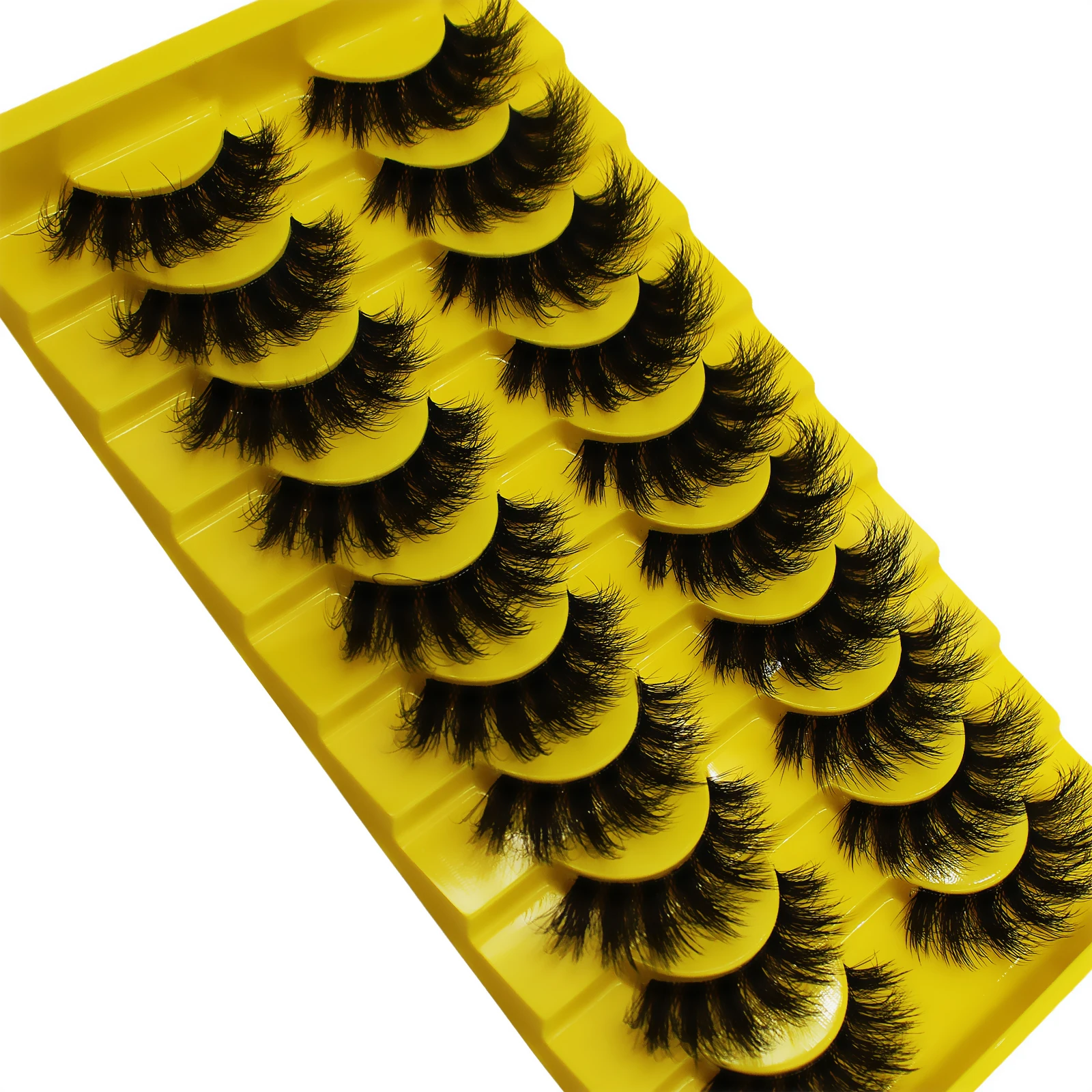 20Pack/2Pack Pairs False Fluffy Russian Strip Lashes 3D Fake Lashes Makeup Messy False Eyelashes Fluffy Thick Lashes
