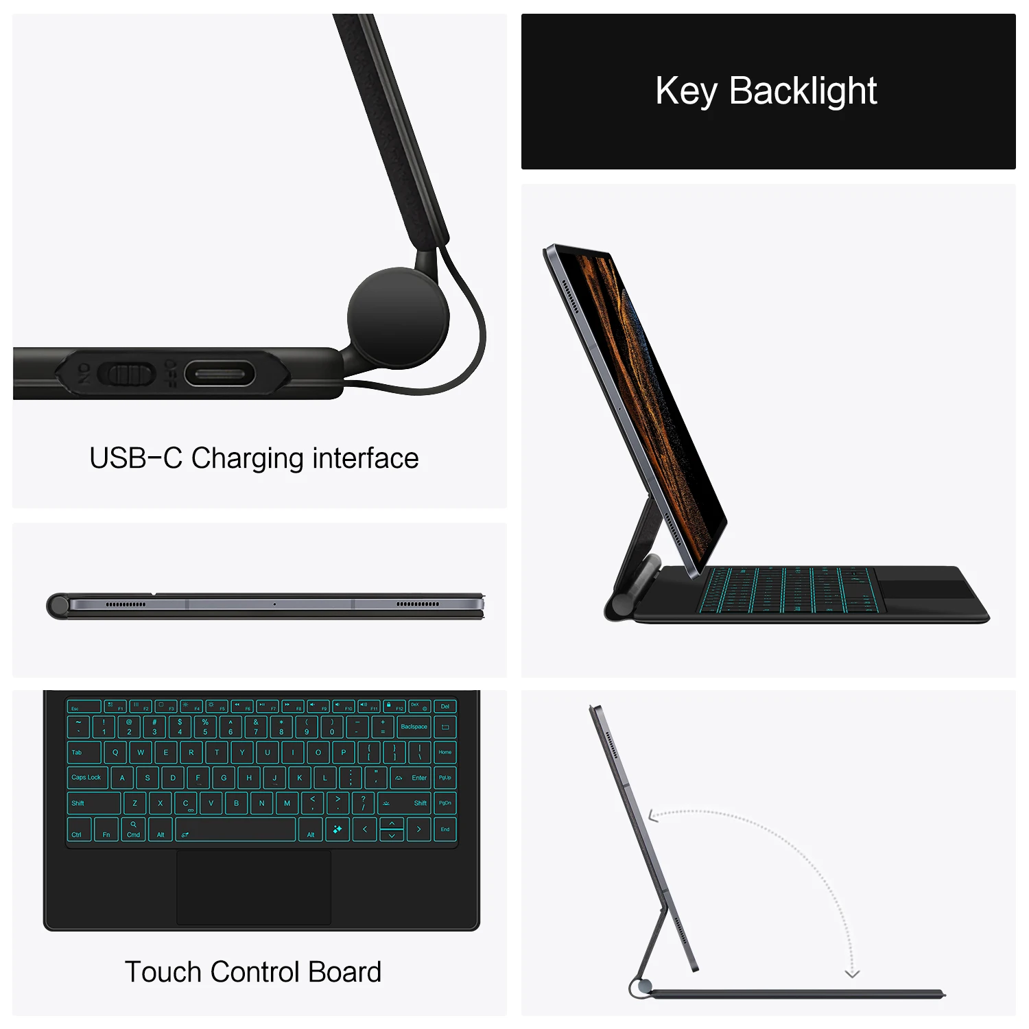 Clavier magique pour tablette Samsung Galaxy Tab S8 Ultra S10 S9, 14.6 pouces, S8U, housse de livre magnétique, X900 X906, rétro-éclairage, pavé tactile