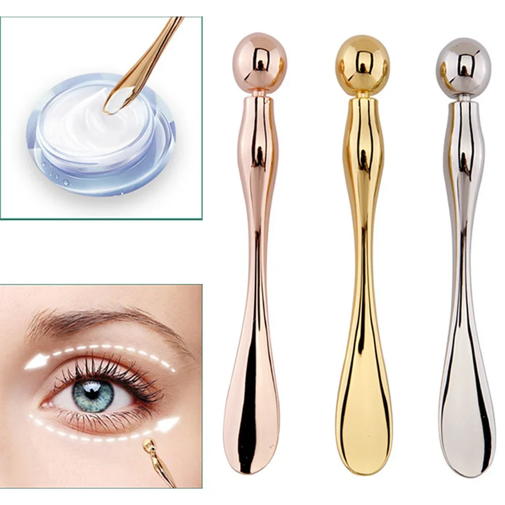 Crema de ojos de Metal, palo de masaje antiarrugas, aplicador de máscara, espátulas mezcladoras, barras de belleza para el cuidado Facial