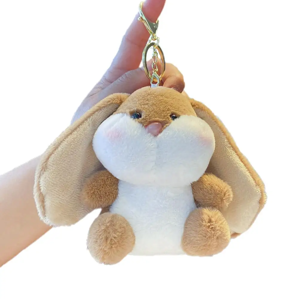 Peluche pelliccia di coniglio portachiavi cartone animato bambola giocattolo auto borsa ciondolo borsa decorazione portachiavi regalo