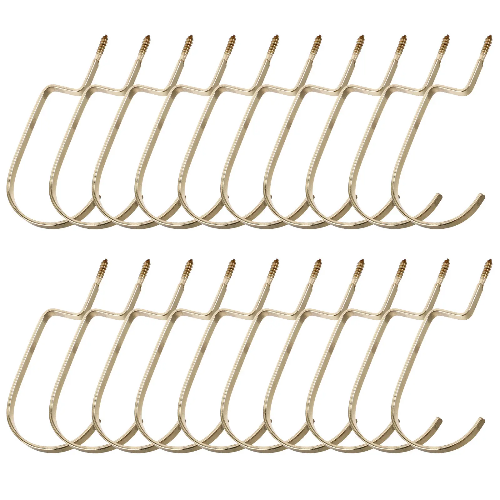 20Pcs Flat Metal Screw-in Hanger Hooks Heavy Duty Clothes Hanger Accessory for Shirts Pants Hats Uniforms Retail Display Utility