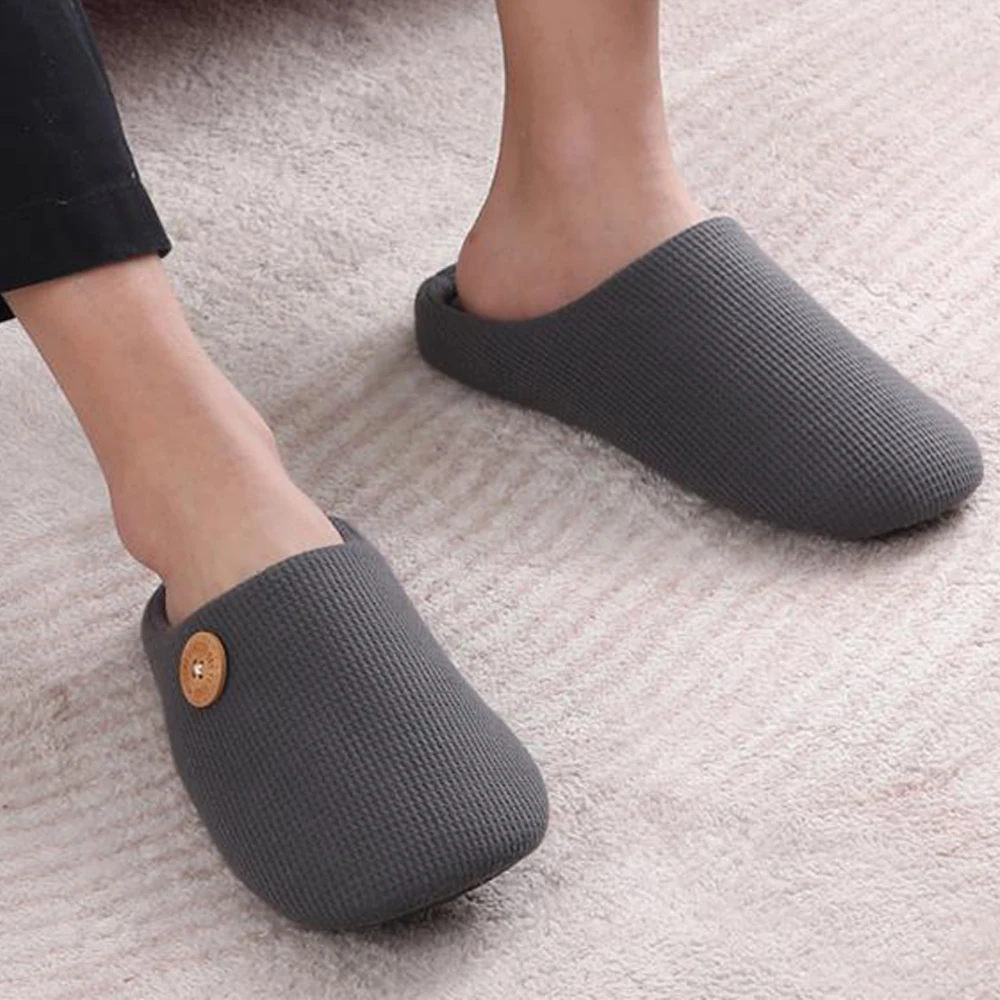 

Litfun Warm Cotton Slippers For Women Men Fluffy House Fur Slippers Indoor Flats Slip-on Soft Slippers Couple House Mute Slides