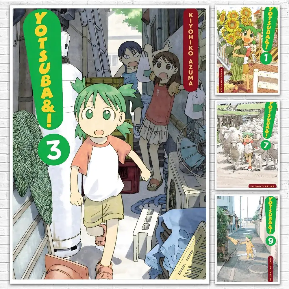 Popular Japanese Anime Y-Yotsuba Poster Canvas Mural For Interior Walls Crease-Free Beautiful For Living Room Bedroom