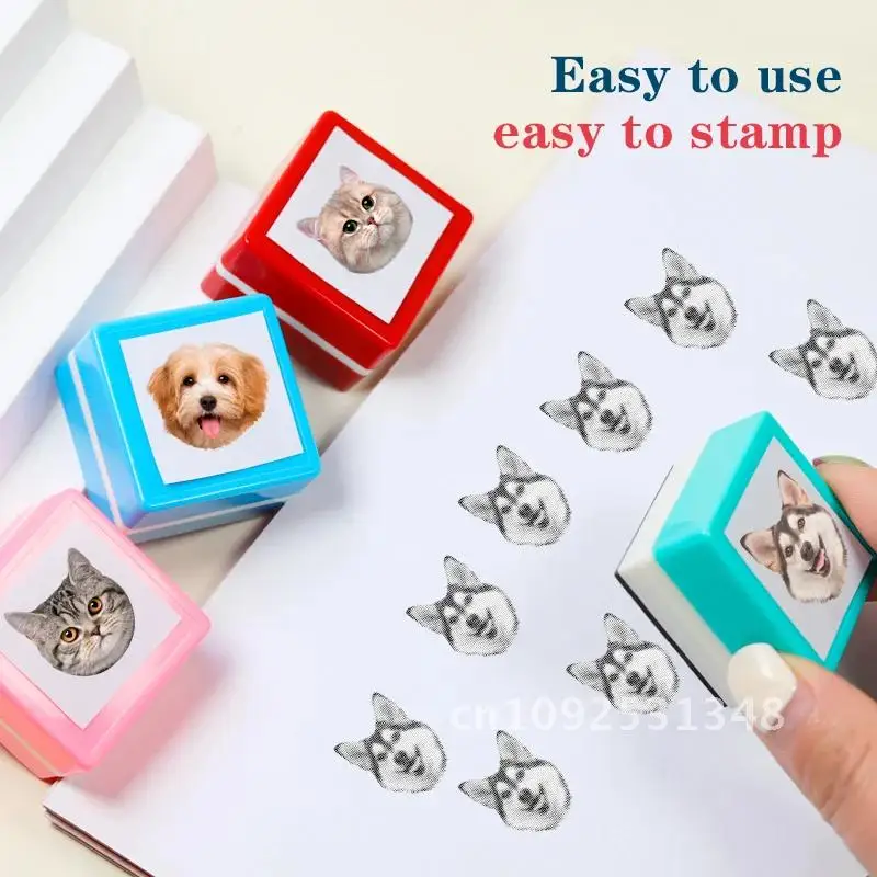 Custom-Made Pet Portrait Stamp DIY For Dog Figure Seal Personalized Cat Doggy Cuztomized Memento Chapter for Bookkeeping