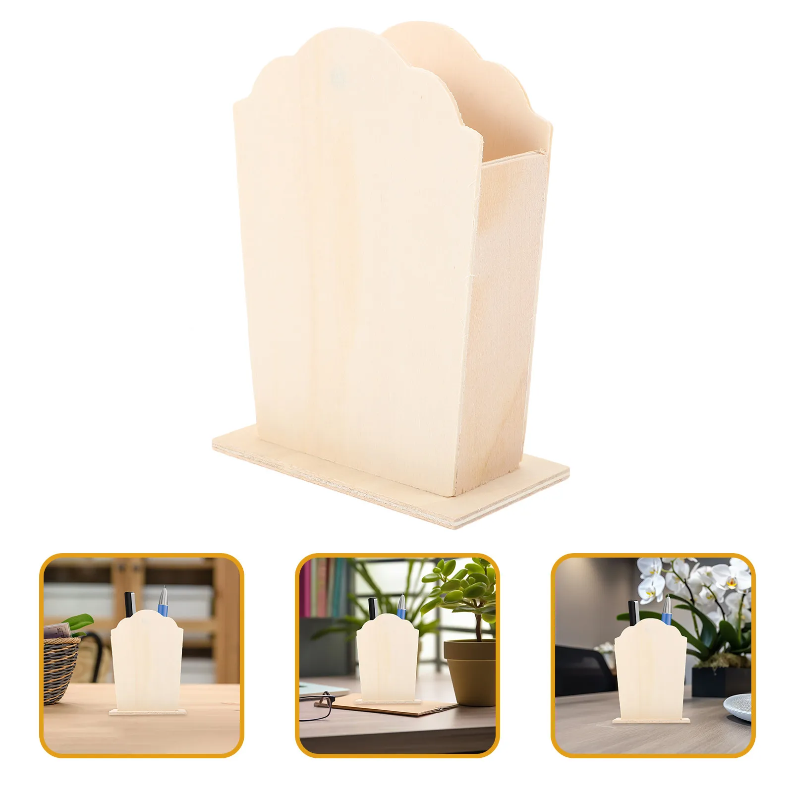 

Набор из 4 деревянных подставок для ручек, неокрашенные, для самостоятельной росписи, многофункциональный настольный органайзер, деревянный стакан для карандашей, настольное хранилище для кистей