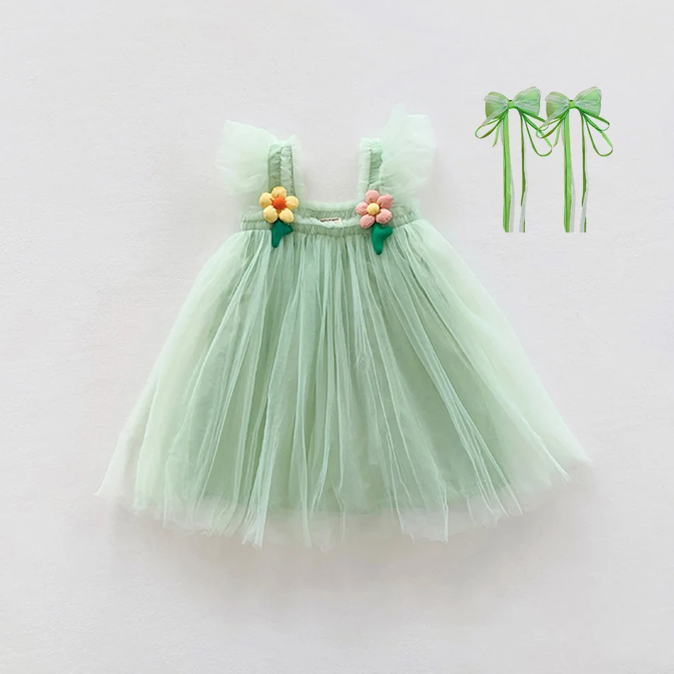 Baby Girls Dress For Photoshoot Summer Birthday Party Costume Toddler Girl Beach Tulle Tutu Young Children Cute Princess Outfits