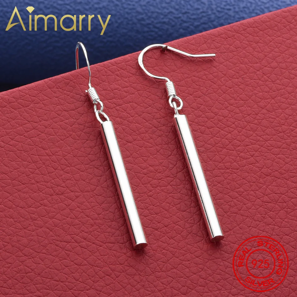 

Top 925 Sterling Silver Cylinder Earrings Drop Earrings For Women Anniversary Gift Popular Wild Fashion Romantic Jewelry