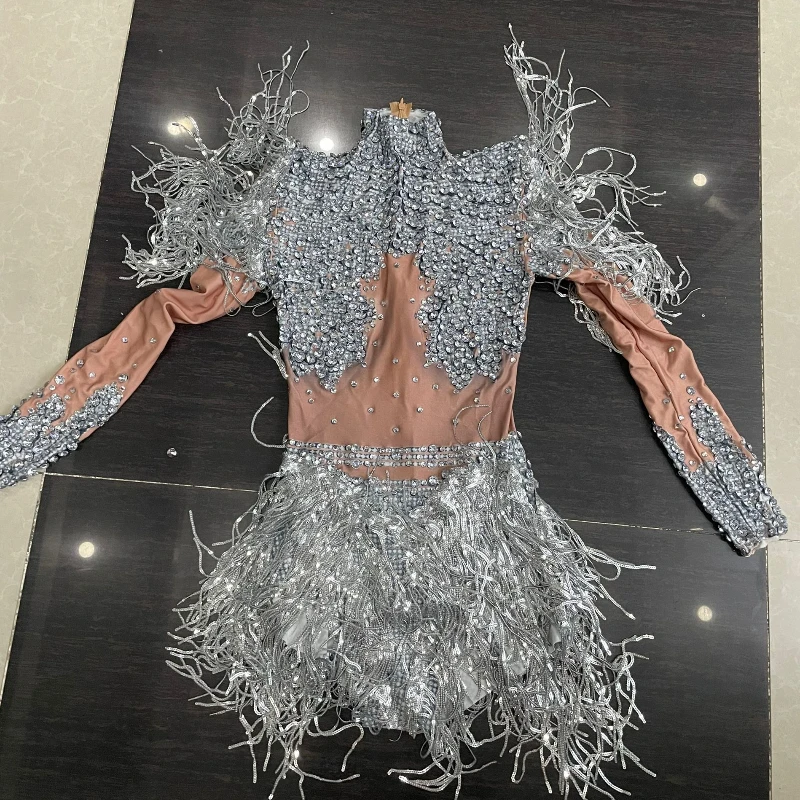 2025-new-arrival-sparkly-rhinestone-sequin-tassel-stretch-bodysuits-women-birthday-party-nightclub-dj-stage-performance-costume