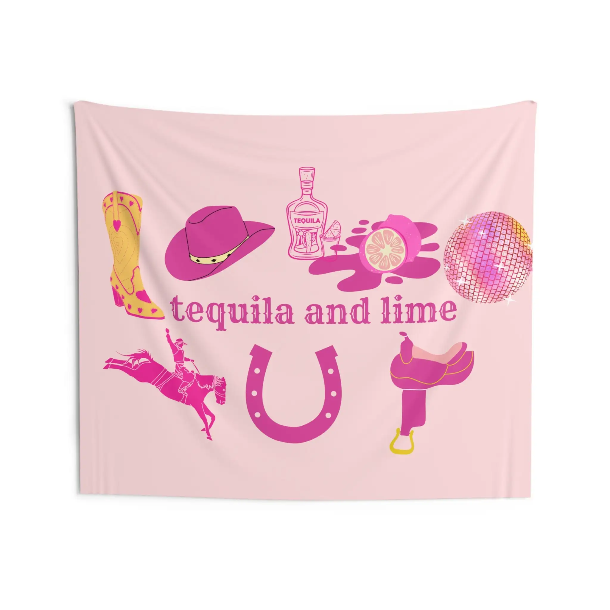 Western Howdy Howdy Cowgirl State of Mind Wall Tapestry Wall Hanging Decor Boho Home Decoration For Bedroom Living Room
